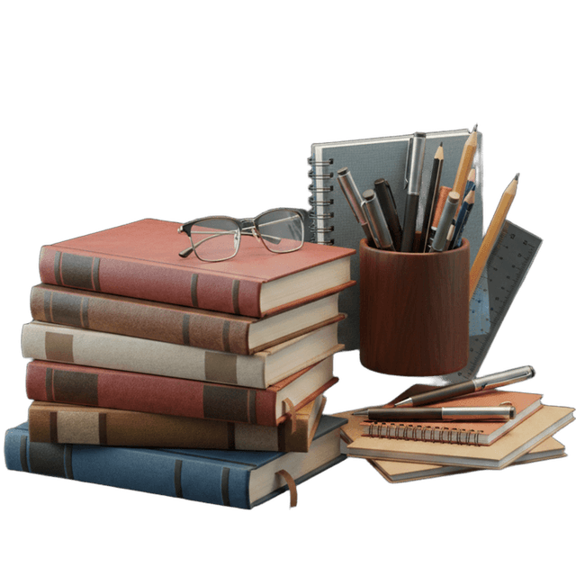 كتب وأدوات مكتبية